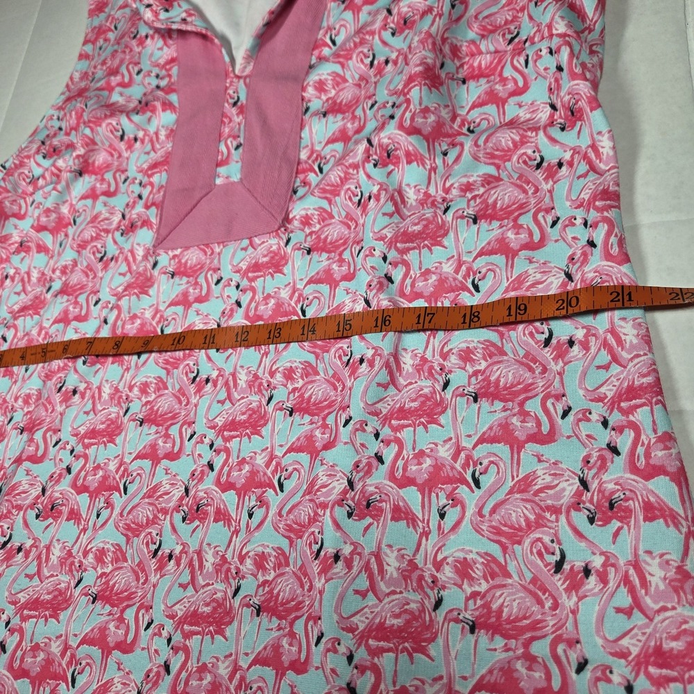 Simply Southern XXL Pink Blue Flamingo Animal Print VNeck Sleeveless Tunic Dress - Picture 8 of 10